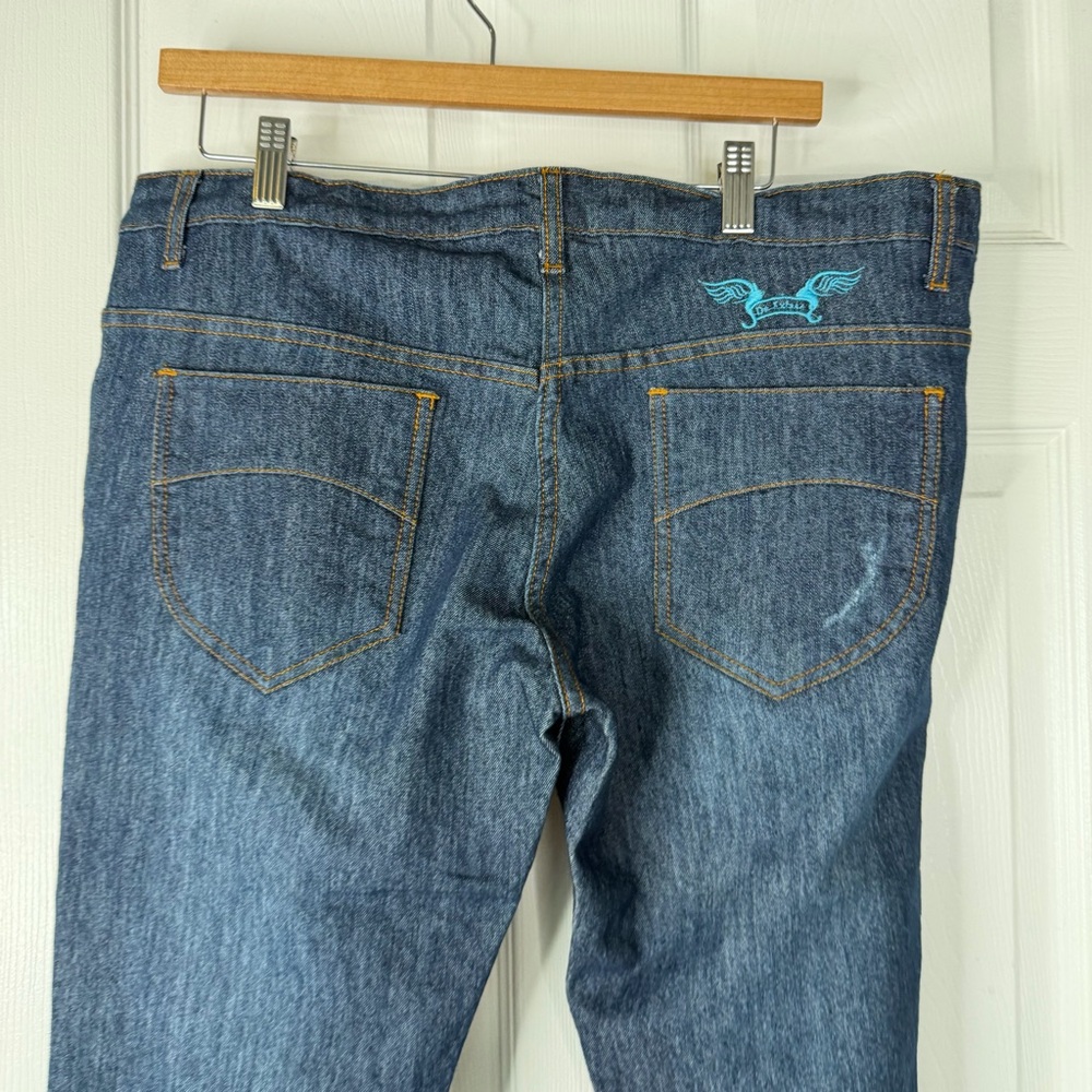 Sz 36 De’Extase Y2K Dark Wash Low Rise Capris NWOT $170 MSRP - Picture 11 of 15